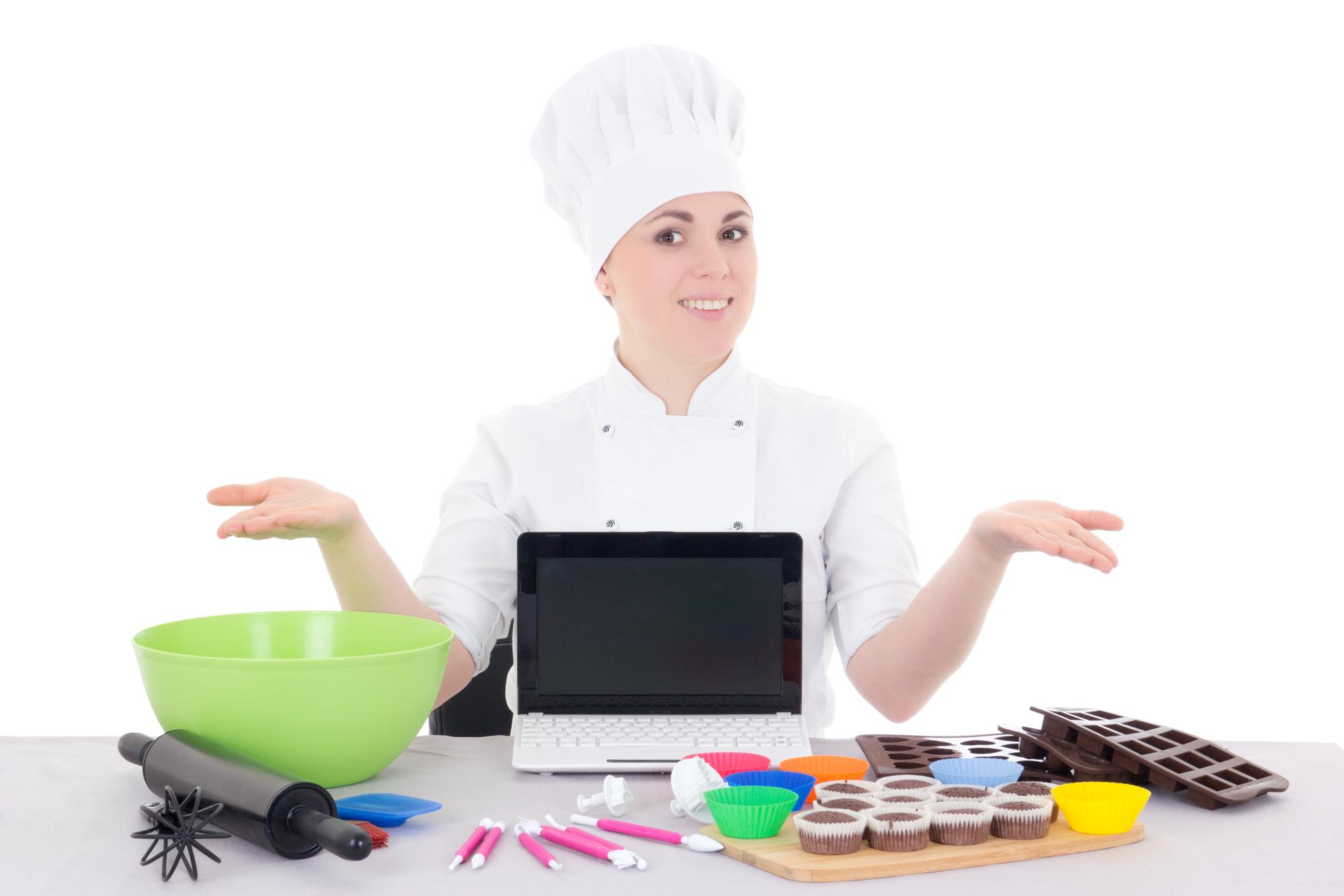 Lezione online in corso con chef e studente